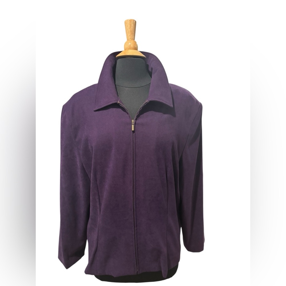 Passport Purple Women's Plus Size Dress Zip Up Jacket- size 16W